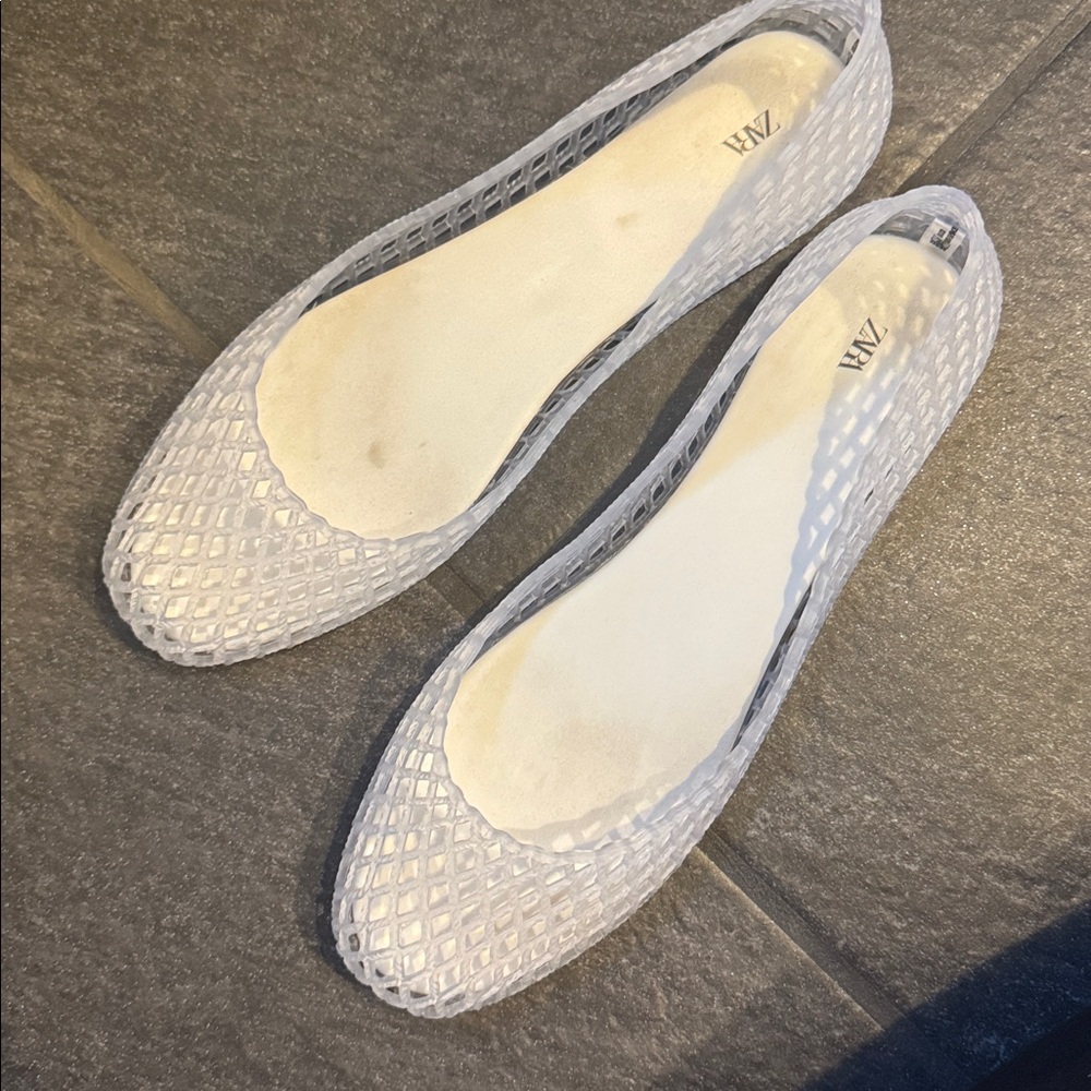 Zara Clear Mesh Ballet Flats - Picture 3 of 5